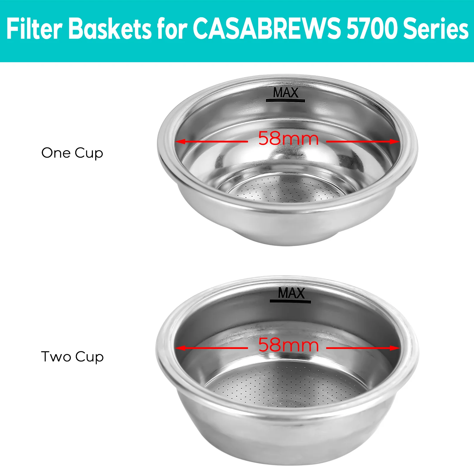 58mm Series Single Double-Cup Filter Set - Image 3